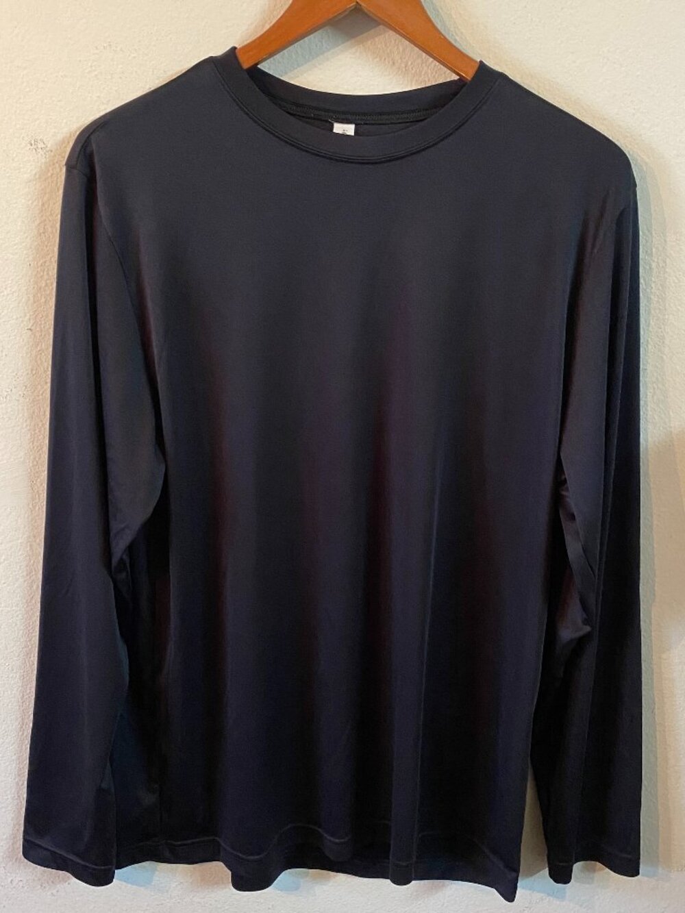 TEAM 365 MEN'S SOLID BLACK LONG-SLEEVE CREWNECK T-SHIRT